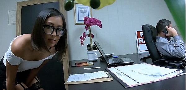  Young Asian secretary Lexi Mansfield office fucks for facial